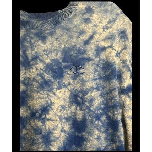 Champion Blue Tie Dye T-Shirt Short Sleeve Size L - Picture 3 of 3